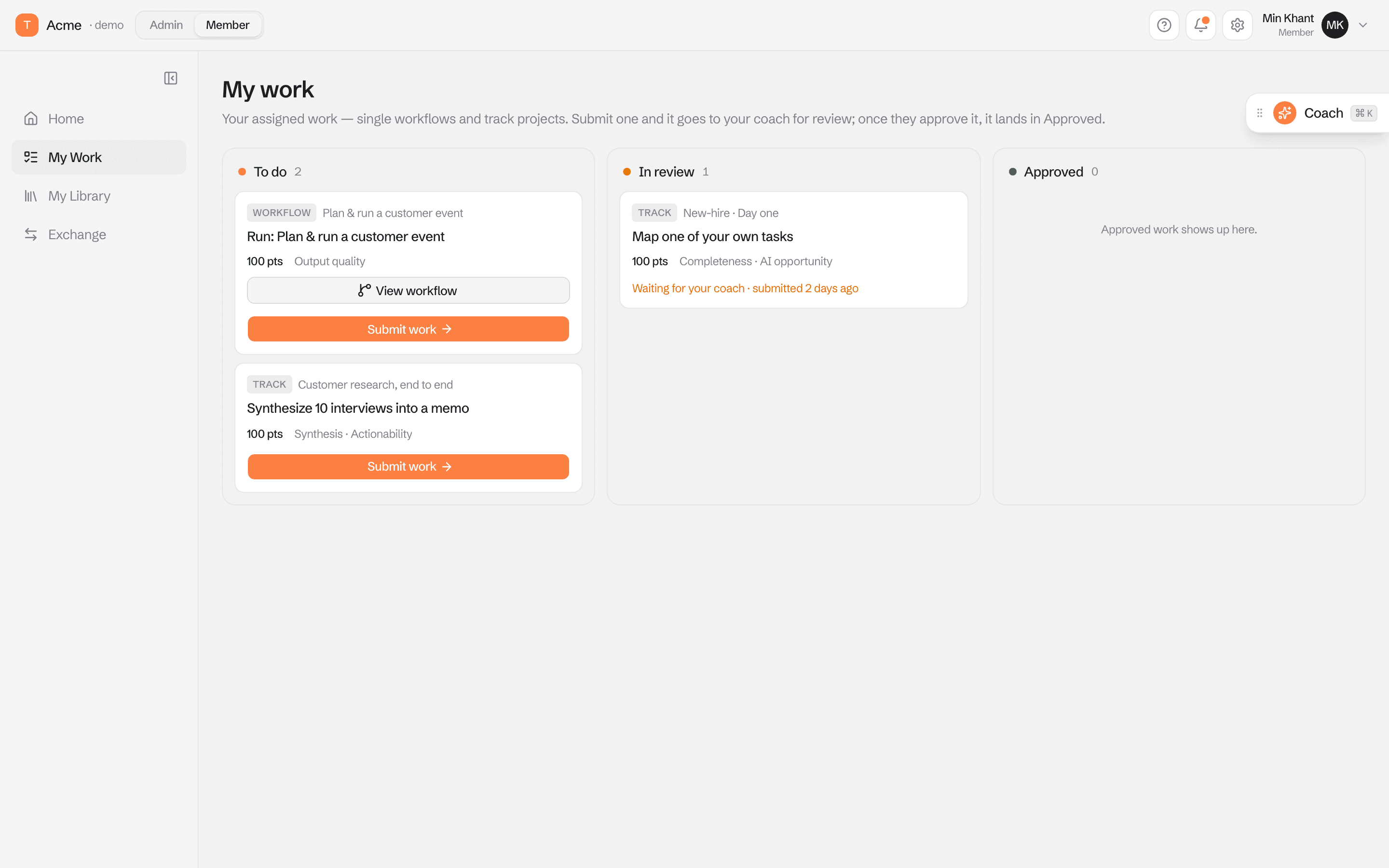 TalentOS work queue open in the desktop app